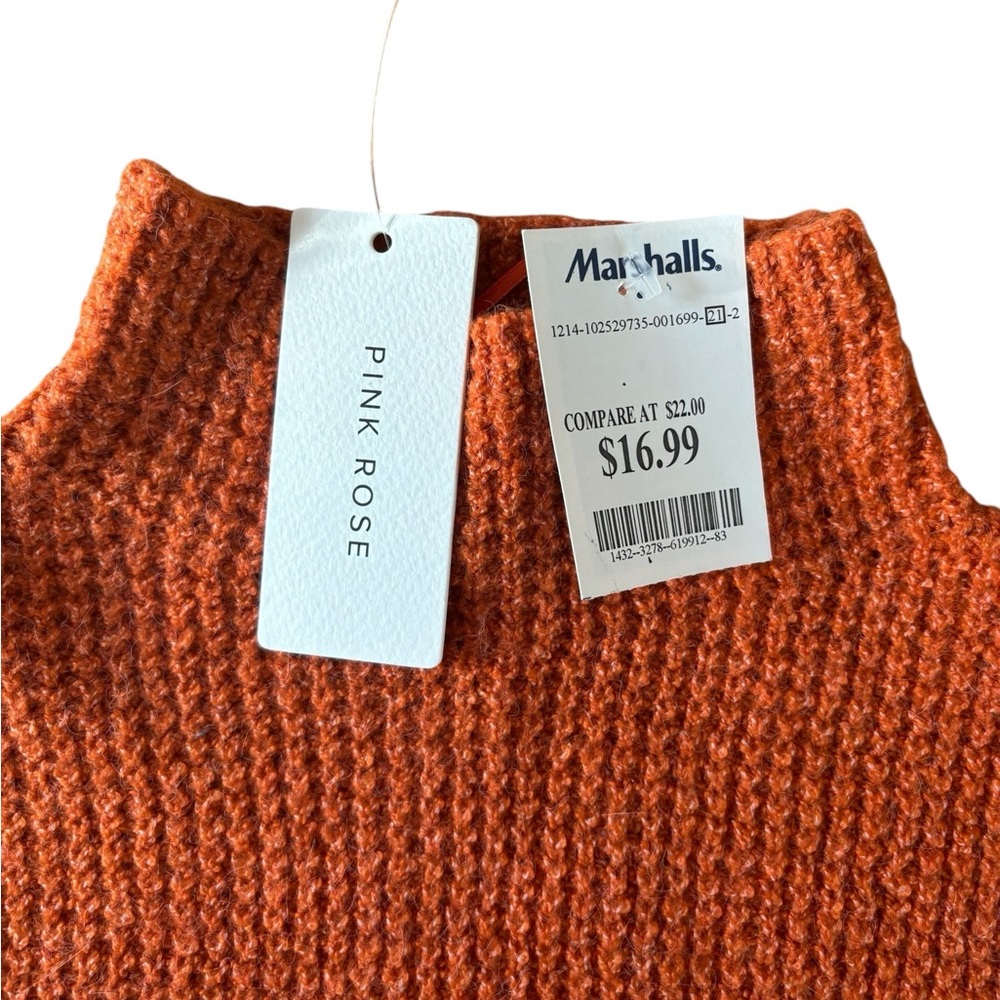 NWT Pink Rose Mock Neck Sweater - Picture 3 of 5
